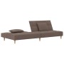 Sofá cama de 2 plazas con dos almohadas tela gris taupe by , Sofas - Ref: Foro24-375798, Price: 251,26 €, Discount: %