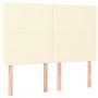 Cabeceros 4 unidades cuero sintético color crema 72x5x78/88 cm