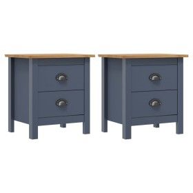 Hill Nachttische 2 Stück graues Kiefernholz 46x35x49,5 cm von vidaXL, Nachttische - Ref: Foro24-288909, Preis: 96,20 €, Rabat...