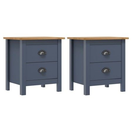 Hill Nachttische 2 Stück graues Kiefernholz 46x35x49,5 cm von vidaXL, Nachttische - Ref: Foro24-288909, Preis: 96,20 €, Rabat...