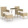 Garten-Essgruppe, 5-teilig, synthetisches Rattan, beige, gehärtetes Glas von , Gartensets - Ref: Foro24-3058390, Preis: 256,4...