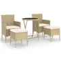 Set comedor jardín 5 pzas ratán sintético vidrio templado beige de , Conjuntos de jardín - Ref: Foro24-3058390, Precio: 254,3...