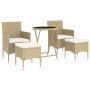 Garten-Essgruppe, 5-teilig, synthetisches Rattan, beige, gehärtetes Glas von , Gartensets - Ref: Foro24-3058390, Preis: 256,4...