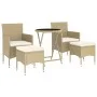 Set comedor jardín 5 pzas ratán sintético vidrio templado beige de , Conjuntos de jardín - Ref: Foro24-3058390, Precio: 254,3...