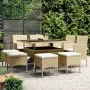 Garden dining set 9 pieces beige synthetic rattan by , Garden sets - Ref: Foro24-3058350, Price: 508,26 €, Discount: %