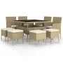 Garden dining set 9 pieces beige synthetic rattan by , Garden sets - Ref: Foro24-3058350, Price: 508,26 €, Discount: %