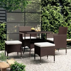 Garden dining set 5 pieces brown synthetic rattan by , Garden sets - Ref: Foro24-3058331, Price: 318,88 €, Discount: %