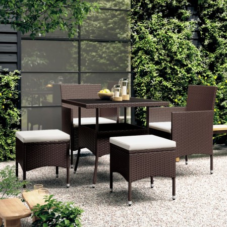 Garden dining set 5 pieces brown synthetic rattan by , Garden sets - Ref: Foro24-3058331, Price: 324,39 €, Discount: %