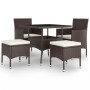 Garden dining set 5 pieces brown synthetic rattan by , Garden sets - Ref: Foro24-3058331, Price: 324,39 €, Discount: %