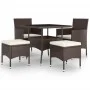 Garden dining set 5 pieces brown synthetic rattan by , Garden sets - Ref: Foro24-3058331, Price: 318,88 €, Discount: %