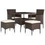 Garden dining set 5 pieces brown synthetic rattan by , Garden sets - Ref: Foro24-3058331, Price: 324,39 €, Discount: %