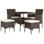 Garden dining set 5 pieces brown synthetic rattan by , Garden sets - Ref: Foro24-3058331, Price: 318,88 €, Discount: %