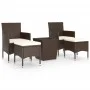 Garten-Bistro-Set 5-teilig PE-Rattan braun gehärtetes Glas von , Gartensets - Ref: Foro24-3058371, Preis: 236,42 €, Rabatt: %