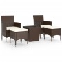 Garten-Bistro-Set 5-teilig PE-Rattan braun gehärtetes Glas von , Gartensets - Ref: Foro24-3058371, Preis: 240,57 €, Rabatt: %
