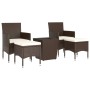 Garten-Bistro-Set 5-teilig PE-Rattan braun gehärtetes Glas von , Gartensets - Ref: Foro24-3058371, Preis: 240,57 €, Rabatt: %