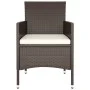 Garden bistro set 5 pieces PE rattan brown tempered glass by , Garden sets - Ref: Foro24-3058371, Price: 236,65 €, Discount: %