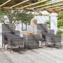 Gartentisch und Stühle, 5 Stück, synthetisches Rattan, graues Akazienholz von , Gartensets - Ref: Foro24-3058373, Preis: 193,...