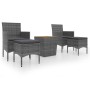 Garden table and chairs 5 pieces synthetic rattan gray acacia wood by , Garden sets - Ref: Foro24-3058373, Price: 198,85 €, D...