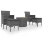 Gartentisch und Stühle, 5 Stück, synthetisches Rattan, graues Akazienholz von , Gartensets - Ref: Foro24-3058373, Preis: 193,...