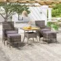 Garten-Essgruppe, 5-teilig, synthetisches Rattan, graues Akazienholz von , Gartensets - Ref: Foro24-3058333, Preis: 256,74 €,...