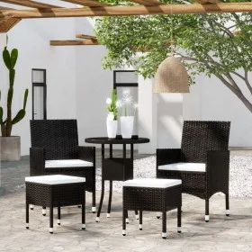 Garden furniture set 5 pieces black synthetic rattan by , Garden sets - Ref: Foro24-3058468, Price: 241,27 €, Discount: %