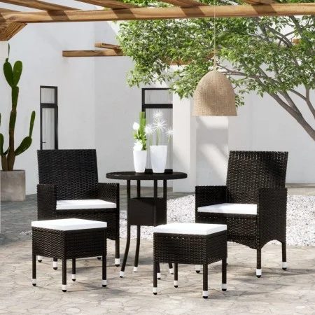 Garden furniture set 5 pieces black synthetic rattan by , Garden sets - Ref: Foro24-3058468, Price: 241,78 €, Discount: %