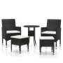 Garden furniture set 5 pieces black synthetic rattan by , Garden sets - Ref: Foro24-3058468, Price: 241,78 €, Discount: %