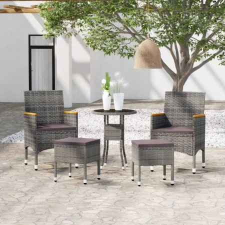 5-teiliges Gartenmöbel-Set aus grauem synthetischem Rattan von , Gartensets - Ref: Foro24-3058475, Preis: 255,71 €, Rabatt: %