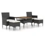 Garden dining set 5 pieces synthetic rattan and black acacia wood by , Garden sets - Ref: Foro24-3058352, Price: 502,60 €, Di...