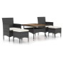 Garten-Essgruppe, 5-teilig, synthetisches Rattan und schwarzes Akazienholz von , Gartensets - Ref: Foro24-3058352, Preis: 512...