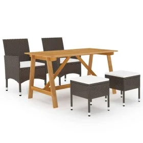 Brown 5-Piece Garden Dining Set by , Garden sets - Ref: Foro24-3068746, Price: 349,75 €, Discount: %