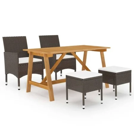 Juego de comedor de jardín de 5 piezas marrón de , Conjuntos de jardín - Ref: Foro24-3068746, Precio: 349,36 €, Descuento: %