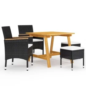 Black 5-Piece Garden Dining Set by , Garden sets - Ref: Foro24-3068695, Price: 300,99 €, Discount: %