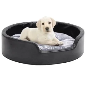 Plush and synthetic leather dog bed black gray 69x59x19 cm by , Beds for dogs - Ref: Foro24-171253, Price: 53,98 €, Discount: %