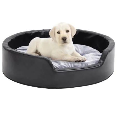 Plush and synthetic leather dog bed black gray 69x59x19 cm by , Beds for dogs - Ref: Foro24-171253, Price: 53,98 €, Discount: %