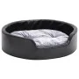Plush and synthetic leather dog bed black gray 69x59x19 cm by , Beds for dogs - Ref: Foro24-171253, Price: 53,98 €, Discount: %