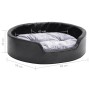 Hundebett aus Plüsch und Kunstleder, schwarzgrau, 69 x 59 x 19 cm von , Betten für Hunde - Ref: Foro24-171253, Preis: 53,77 €...