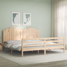 Bettgestell mit Massivholzkopfteil 200x200 cm von , Betten und Lattenroste - Ref: Foro24-3194201, Preis: 186,39 €, Rabatt: %