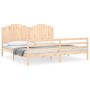 Bed frame with solid wood headboard 200x200 cm by , Beds and slatted bases - Ref: Foro24-3194201, Price: 186,39 €, Discount: %