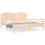 Estructura de cama con cabecero madera maciza 200x200 cm de , Camas y somieres - Ref: Foro24-3194201, Precio: 184,30 €, Descu...