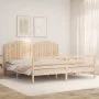 Estructura de cama con cabecero madera maciza 200x200 cm de , Camas y somieres - Ref: Foro24-3194201, Precio: 184,30 €, Descu...