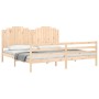 Bed frame with solid wood headboard 200x200 cm by , Beds and slatted bases - Ref: Foro24-3194201, Price: 186,39 €, Discount: %