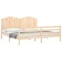 Estructura de cama con cabecero madera maciza 200x200 cm de , Camas y somieres - Ref: Foro24-3194201, Precio: 184,30 €, Descu...