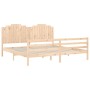 Bed frame with solid wood headboard 200x200 cm by , Beds and slatted bases - Ref: Foro24-3194201, Price: 186,39 €, Discount: %