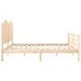 Estructura de cama con cabecero madera maciza 200x200 cm de , Camas y somieres - Ref: Foro24-3194201, Precio: 184,30 €, Descu...