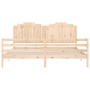 Bed frame with solid wood headboard 200x200 cm by , Beds and slatted bases - Ref: Foro24-3194201, Price: 186,39 €, Discount: %