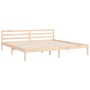 Bed frame with solid wood headboard 200x200 cm by , Beds and slatted bases - Ref: Foro24-3194201, Price: 186,39 €, Discount: %