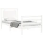 Estructura de cama con cabecero madera maciza blanco 100x200 cm de , Camas y somieres - Ref: Foro24-3194042, Precio: 127,87 €...