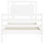 Estructura de cama con cabecero madera maciza blanco 100x200 cm de , Camas y somieres - Ref: Foro24-3194042, Precio: 130,12 €...