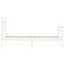 White solid wood bed frame with headboard 100x200 cm by , Beds and slatted bases - Ref: Foro24-3194042, Price: 130,12 €, Disc...
